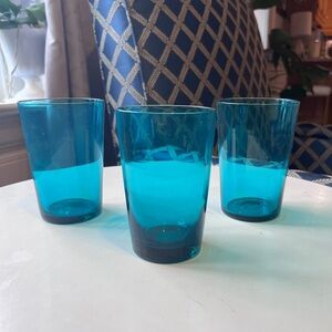 3 Boda Nova Drinking Glasses Gorgeous Blue/Turquoise